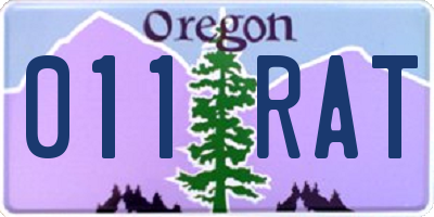 OR license plate 011RAT