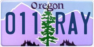OR license plate 011RAY