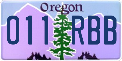 OR license plate 011RBB