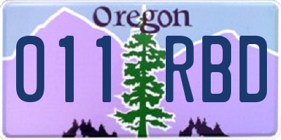 OR license plate 011RBD