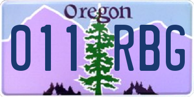 OR license plate 011RBG