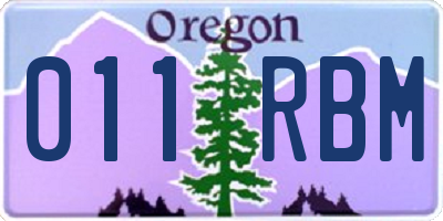 OR license plate 011RBM