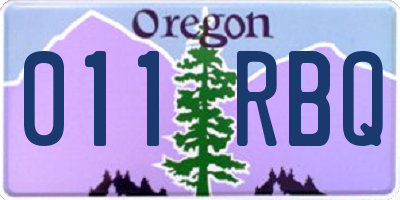 OR license plate 011RBQ