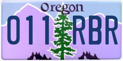 OR license plate 011RBR