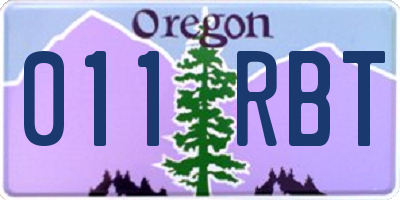 OR license plate 011RBT