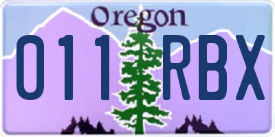 OR license plate 011RBX