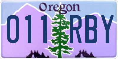 OR license plate 011RBY
