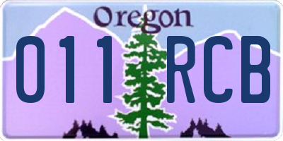 OR license plate 011RCB