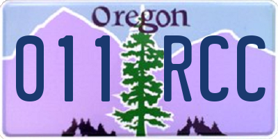 OR license plate 011RCC