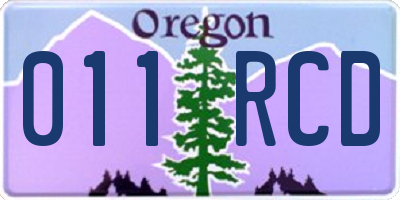OR license plate 011RCD