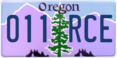 OR license plate 011RCE