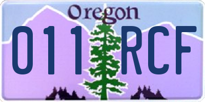 OR license plate 011RCF