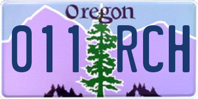 OR license plate 011RCH