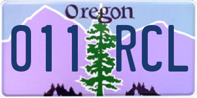 OR license plate 011RCL