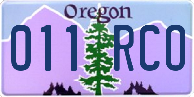 OR license plate 011RCO