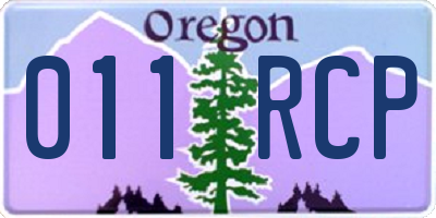 OR license plate 011RCP