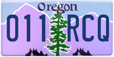 OR license plate 011RCQ