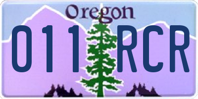 OR license plate 011RCR