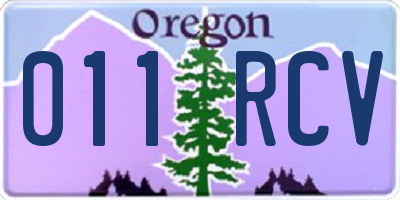 OR license plate 011RCV