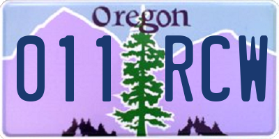 OR license plate 011RCW