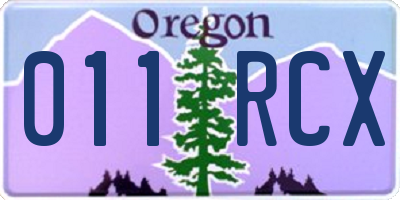 OR license plate 011RCX