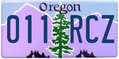 OR license plate 011RCZ