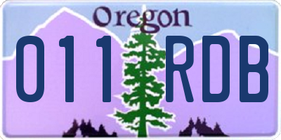 OR license plate 011RDB