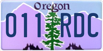 OR license plate 011RDC