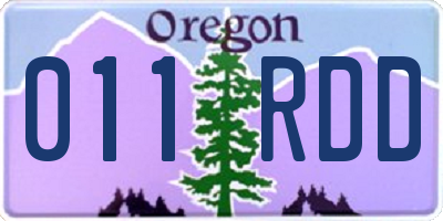 OR license plate 011RDD