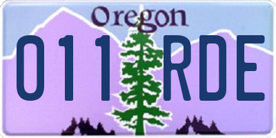 OR license plate 011RDE