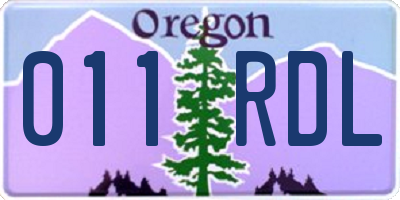OR license plate 011RDL