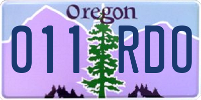 OR license plate 011RDO
