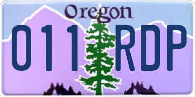 OR license plate 011RDP