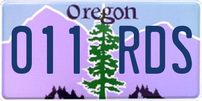 OR license plate 011RDS