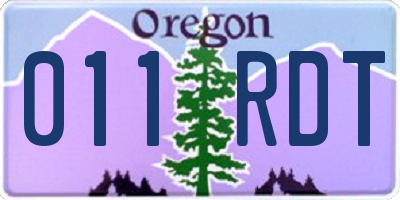 OR license plate 011RDT