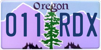 OR license plate 011RDX