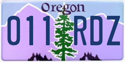 OR license plate 011RDZ