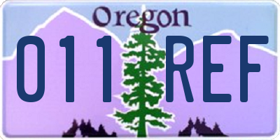 OR license plate 011REF