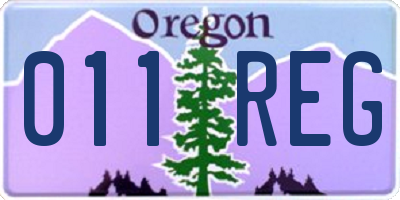 OR license plate 011REG