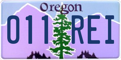 OR license plate 011REI