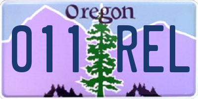 OR license plate 011REL