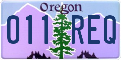 OR license plate 011REQ