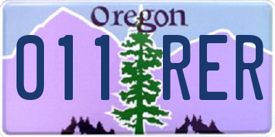 OR license plate 011RER