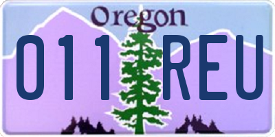 OR license plate 011REU