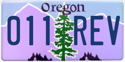 OR license plate 011REV