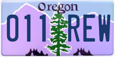 OR license plate 011REW