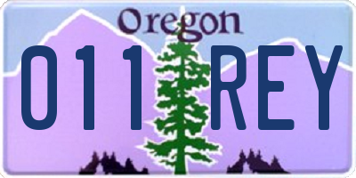 OR license plate 011REY