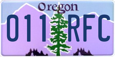 OR license plate 011RFC