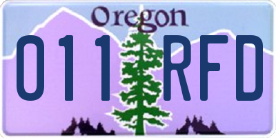 OR license plate 011RFD