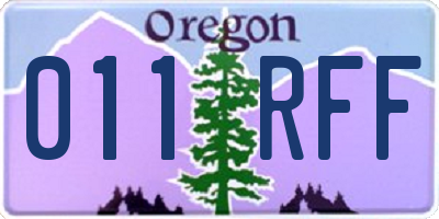 OR license plate 011RFF